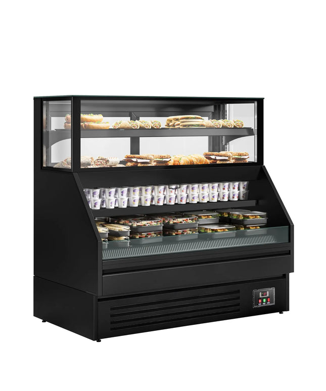 GGM Gastro Serve Over Counter HELSINKI - 1500x800mm - with 4 shelves - capacity 251 litres - black front