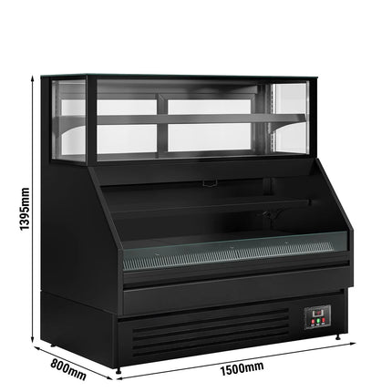 GGM Gastro Serve Over Counter HELSINKI - 1500x800mm - with 4 shelves - capacity 251 litres - black front