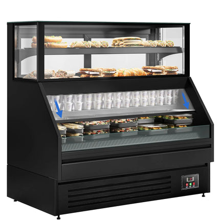 GGM Gastro Serve Over Counter HELSINKI - 1500x800mm - with 4 shelves - capacity 251 litres - black front
