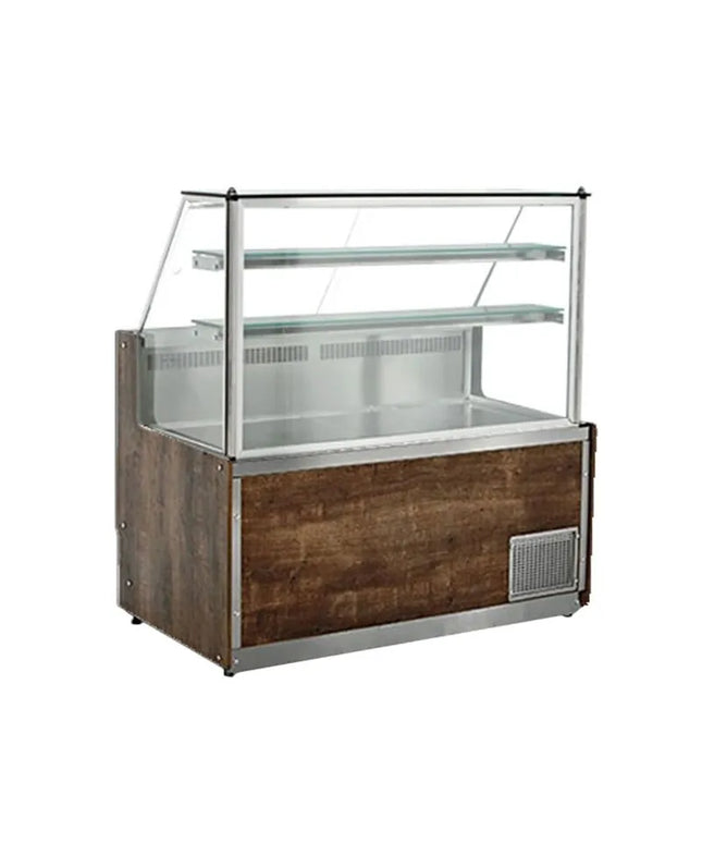 GGM Gastro Serve Over Counter Service Line - 1000x880mm - LED lighting - granite worktop - wood-look front panel