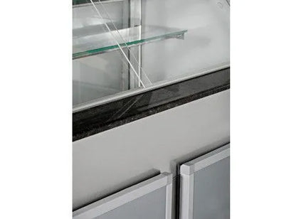 GGM Gastro Serve Over Counter Service Line - 1000x880mm - LED lighting - granite worktop - wood-look front panel