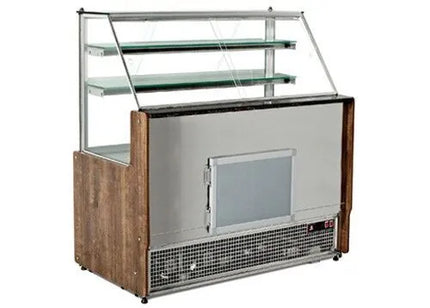 GGM Gastro Serve Over Counter Service Line - 1000x880mm - LED lighting - granite worktop - wood-look front panel