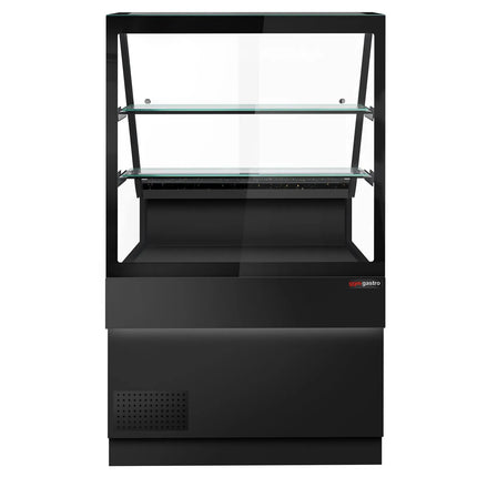GGM Gastro Serve Over Counter TORONTO - 1000mm - double glazing - black front - with 2 shelves - granite worktop