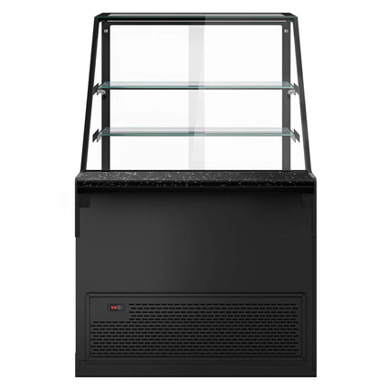 GGM Gastro Serve Over Counter TORONTO - 1000mm - double glazing - wood front - with 2 shelves - granite worktop