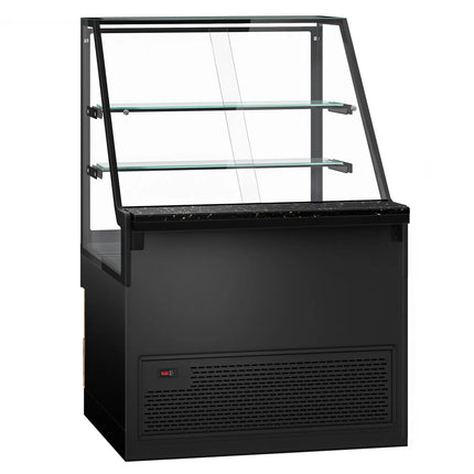 GGM Gastro Serve Over Counter TORONTO - 1000mm - double glazing - wood front - with 2 shelves - granite worktop