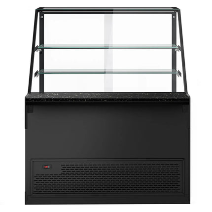 GGM Gastro Serve Over Counter TORONTO - 1300mm - double glazing - black front - with 2 shelves - granite worktop