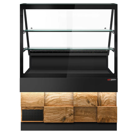 GGM Gastro Serve Over Counter TORONTO - 1300mm - double glazing - wood front - granite worktop - with 2 shelves