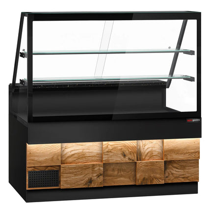 GGM Gastro Serve Over Counter TORONTO - 1600mm - double glazing - 2 shelves - granite worktop - wood front