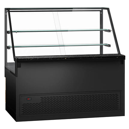 GGM Gastro Serve Over Counter TORONTO - 1600mm - double glazing - 2 shelves - granite worktop - wood front