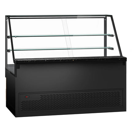 GGM Gastro Serve Over Counter TORONTO - 2000mm - double glazing - wood front - granite worktop - with 2 shelves