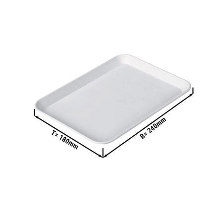 GGM Gastro Serving Platter - Plastic - 240x180x17mm - White - rectangular
