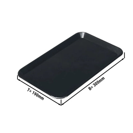 GGM Gastro Serving Platter - Plastic - 300x190x17mm - Black - rectangular