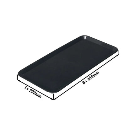 GGM Gastro Serving Platter - Plastic - 400x200x18mm - Black - rectangular