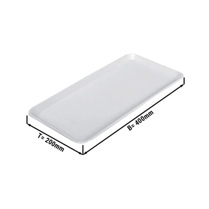 GGM Gastro Serving Platter - Plastic - 400x201x18mm - White - rectangular