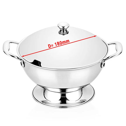 GGM Gastro Serving Pot - Stainless Steel - Ø 180mm - Height: 160mm - incl. Lid