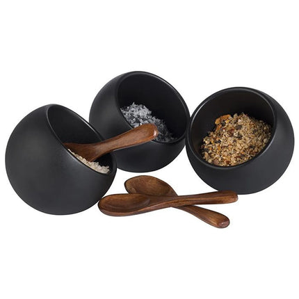 GGM Gastro Serving set - MOON - Melamine & Wood - 50ml - 80x80mm - Depth: 75mm - Black