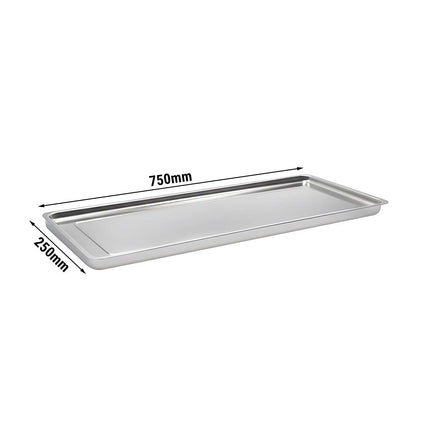 GGM Gastro Serving Tray - Stainless Steel - with Rim - 768x268x40mm