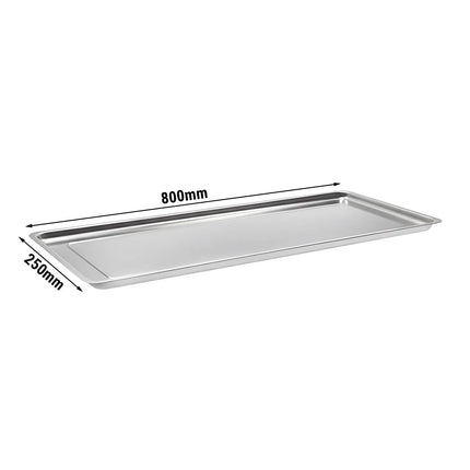GGM Gastro Serving Tray - Stainless Steel - with Rim - 820x270x20mm