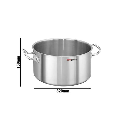 GGM Gastro Shallow Casserole - Stainless Steel - 12.1 L - Ø 320 mm - Height: 150 mm - Induction Compatible
