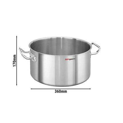 GGM Gastro Shallow Casserole - Stainless Steel - 17.3 L - Ø 360 mm - Height: 170 mm - Induction Compatible