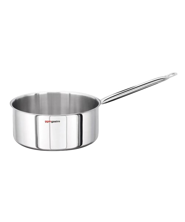 GGM Gastro Shallow Saucepan - Stainless Steel - 5 L - Ø 240 mm - Induction Compatible