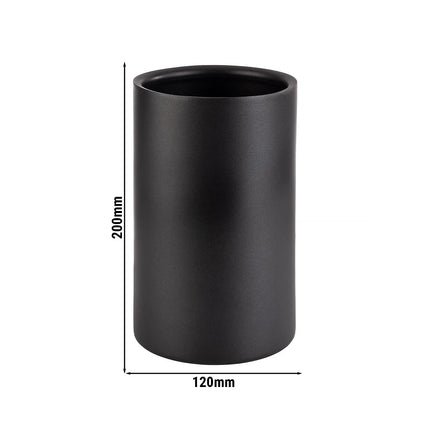 GGM Gastro Single‑Bottle Wine & Champagne Cooler - LEVANTE - Stainless Steel - Ø120mm - Height:200mm - Black