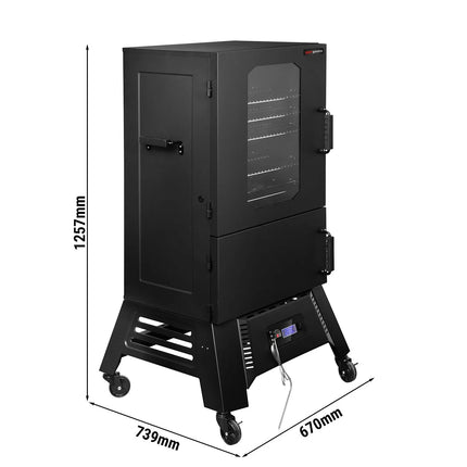 GGM Gastro Smoker Oven - Digital - with 4 Racks - 670x739mm - on Wheels - Black