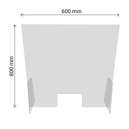 GGM Gastro Sneeze Screen - Acrylic - 600x800mm - with Pass-Through