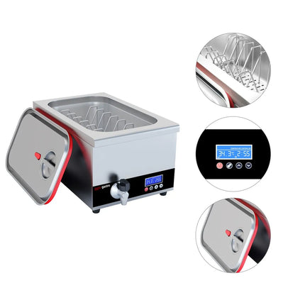 GGM Gastro Sous Vide Water Bath - 24L - GN 1/1 - 700W - with drain tap & lid