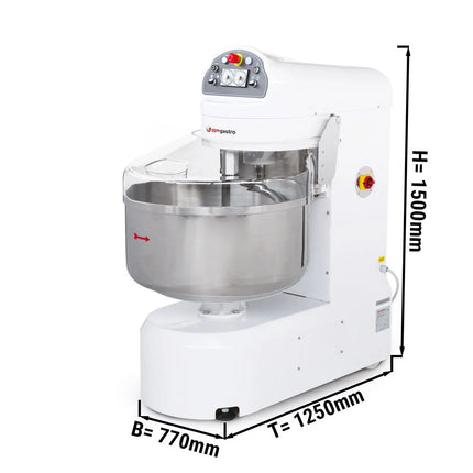 GGM Gastro Spiral Dough Mixer - 188L / 120kg - Twin Speed - Fixed Head & Bowl - with Timer - 400V 3‑Phase - For Pizza & Bread Dough