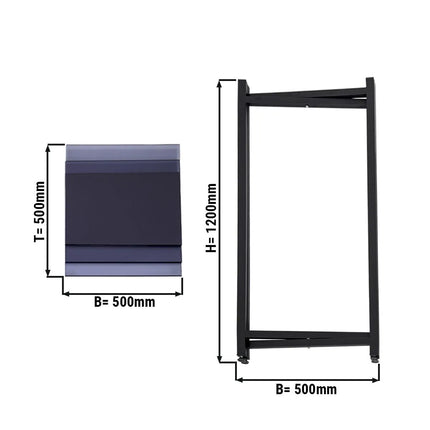 GGM Gastro Square Folding Side Table - 50x50cm - Height: 1200mm
