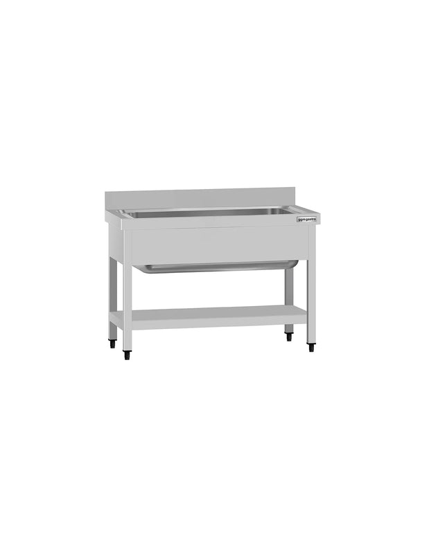 GGM Gastro Stainless Steel Commercial Sink Unit ECO - 1000x700mm - with Undershelf & Single Bowl - with Upstand
