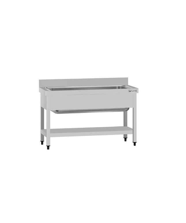 GGM Gastro Stainless Steel Commercial Sink Unit ECO - 1200x600mm - with Undershelf & Single Bowl - with Upstand