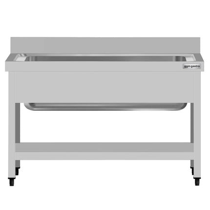 GGM Gastro Stainless Steel Commercial Sink Unit ECO - 1200x700mm - with Undershelf & Single Bowl - with Upstand