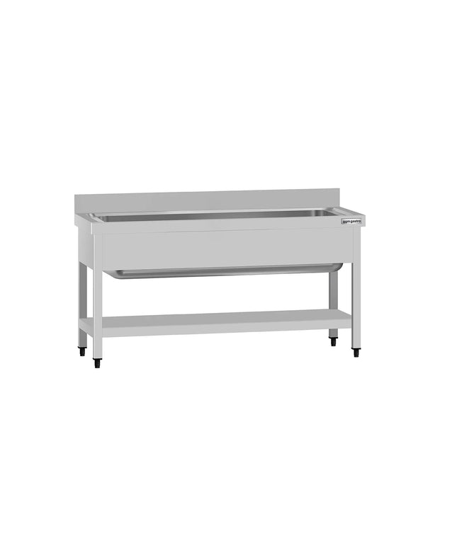 GGM Gastro Stainless Steel Commercial Sink Unit ECO - 1400x700mm - with Undershelf & Single Bowl - with Upstand
