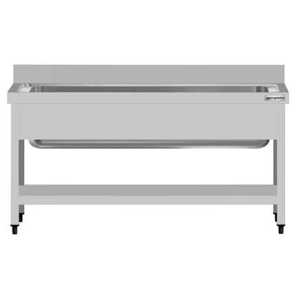 GGM Gastro Stainless Steel Commercial Sink Unit ECO - 1400x700mm - with Undershelf & Single Bowl - with Upstand