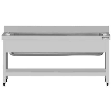 GGM Gastro Stainless Steel Commercial Sink Unit ECO - 1600x600mm - with Undershelf & Single Bowl - with Upstand