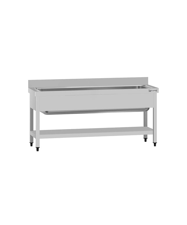 GGM Gastro Stainless Steel Commercial Sink Unit ECO - 1600x700mm - with Undershelf & Single Bowl - with Upstand