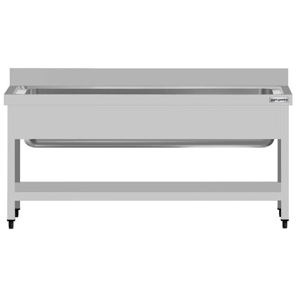 GGM Gastro Stainless Steel Commercial Sink Unit ECO - 1600x700mm - with Undershelf & Single Bowl - with Upstand