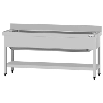 GGM Gastro Stainless Steel Commercial Sink Unit ECO - 1600x700mm - with Undershelf & Single Bowl - with Upstand