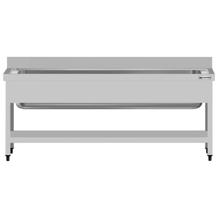 GGM Gastro Stainless Steel Commercial Sink Unit ECO - 1800x700mm - with Undershelf & Single Bowl - with Upstand