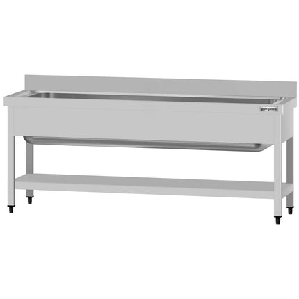 GGM Gastro Stainless Steel Commercial Sink Unit ECO - 1800x700mm - with Undershelf & Single Bowl - with Upstand