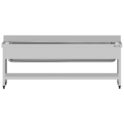 GGM Gastro Stainless Steel Commercial Sink Unit ECO - 2000x700mm - with Undershelf & Single Bowl - with Upstand