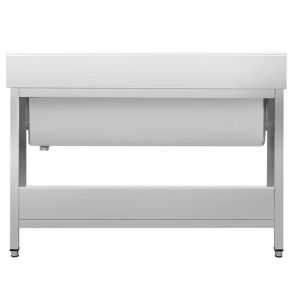 GGM Gastro Stainless Steel Commercial Sink Unit PREMIUM - 1400x600mm - with Undershelf & Single Bowl - with Upstand