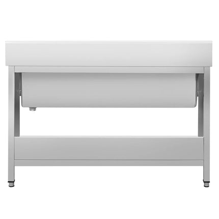 GGM Gastro Stainless Steel Commercial Sink Unit PREMIUM - 1600x700mm - with Undershelf & Single Bowl - with Upstand
