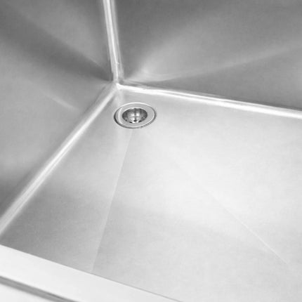GGM Gastro Stainless Steel Commercial Sink Unit PREMIUM - 1600x700mm - with Undershelf & Double Bowl - with Upstand