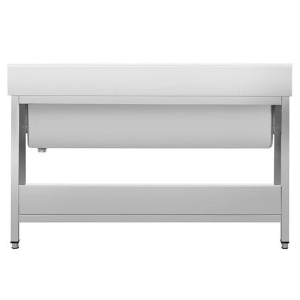GGM Gastro Stainless Steel Commercial Sink Unit PREMIUM - 2000x700mm - with Undershelf & Single Bowl - with Upstand