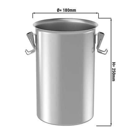 GGM Gastro Stainless Steel Container (for SRK5) - Chrome-Plated - Stainless Steel - 180x180x400mm - 4.5L