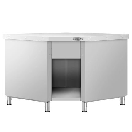 GGM Gastro Stainless Steel Corner Floor Cupboard KOPENHAGEN - 1001x1001mm