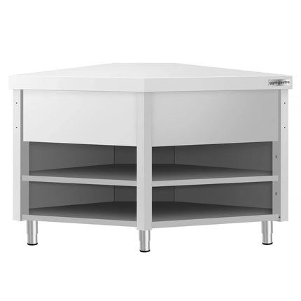 GGM Gastro Stainless Steel Corner Table KOPENHAGEN - 1001x1001mm